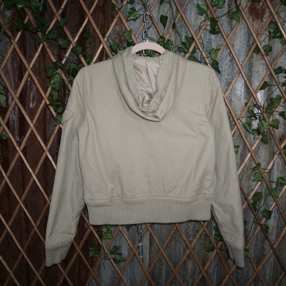 Small - Vintage Y2K MOSSIMO 2000s femme khaki hooded jacket - Picture 2 of 4